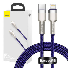 USB-C laidas, skirtas Lightning Baseus Cafule, PD, 20 W, 1 m (violetinė)