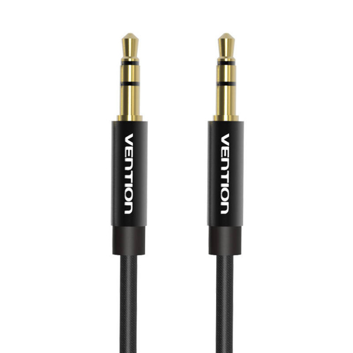 Cable Audio 3,5 mm mini ligzda Vention BAGBD 0,5 m Black Metal