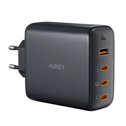 Seinälaturi Aukey PA-B7S, 1xUSB-A, 3xUSB-C, 100W GaN (musta)