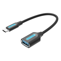 Кабель OTG USB-C 3.1 «папа-гнездо» Vention CCVBB 0,15 м, 2 А, черный