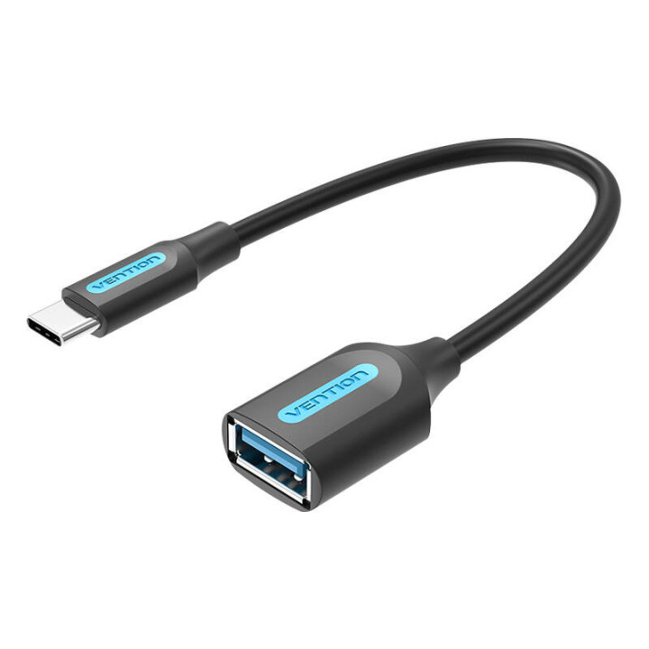 USB-C 3.1 kištukinis USB lizdas OTG kabelio ventiliacijos anga CCVBB 0,15 m, 2A, juoda