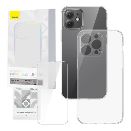 Комплект из прозрачного корпуса и закаленного стекла Baseus Corning для iPhone 12