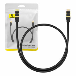 Tīkla kabelis Cat.8 Baseus Ethernet RJ45, 40Gbps, 0,5m (melns)