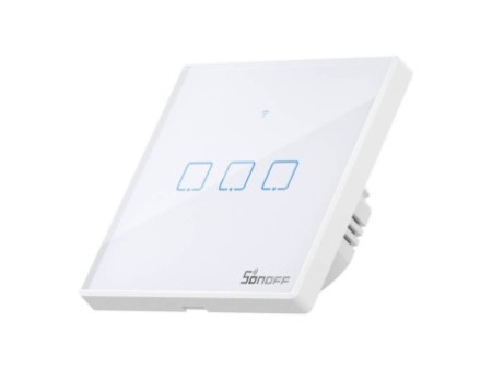 Smart Switch WiFi + RF 433 Sonoff T2 EU TX (3 kanālu) atjaunināts