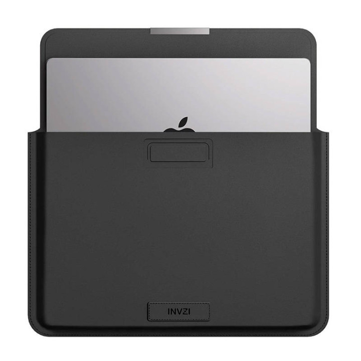 INVZI odinis dėklas / dangtelis su stovo funkcija, skirta MacBook Pro/Air 15"/16" (juoda)