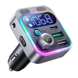 FM siųstuvas, skirtas Joyroom JR-CL16, USB + USB-C, 48W (juodas)