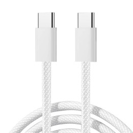 Joyroom S-A45 USB-C–USB-C kabelis, 60 W, pīts, 1 m (balts)