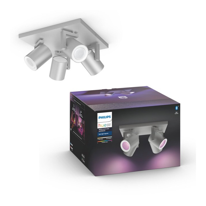 Philips Hue lubinis šviestuvas Argenta plokštelinis/spiralinis aliuminio 4x5,7W