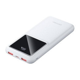 Powerbank, Vention, FHKW0,10000мАч, Micro-USB, USB-C, 2xUSB-A, 22,5 Вт (белый)