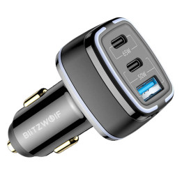 Автомобильное зарядное устройство BlitzWolf BW-BC4, 115 Вт, 3 порта USB PD