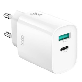 Sieninis įkroviklis XO CE30, 30W, 1x USB-C, 1x USB-A