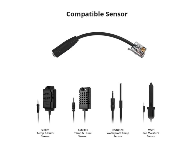 Sonoff AL010, RJ9 4P4C adapteris (lai savienotu iepriekš iegādātos SI7021, AM2301, DS18B20 vai MS01 s