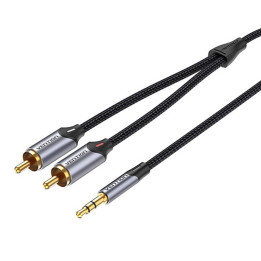 Kaabelheli 2xRCA kuni 3,5 mm Vention BCNBH 2m (hall)
