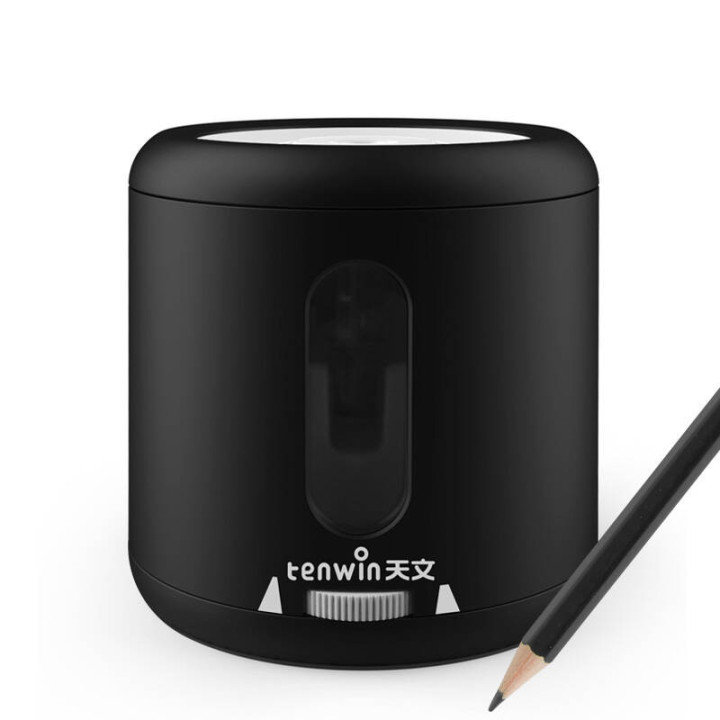 Darbināms zīmuļu asināmais Tenwin 8035-1 akumulators / USB (melns)