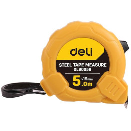 Plieninė matavimo juosta 5m/19mm Deli Tools EDL9005B (geltona)