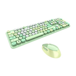 Juhtmeta klaviatuuri + hiire komplekt MOFII Sweet 2.4G (roheline)