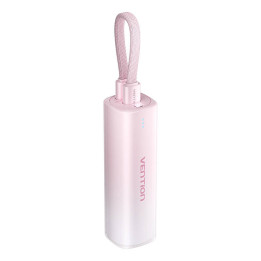 Powerbank 5000мАч Vention FHWR0 20Вт + кабель USB-C на Lightning (розовый)