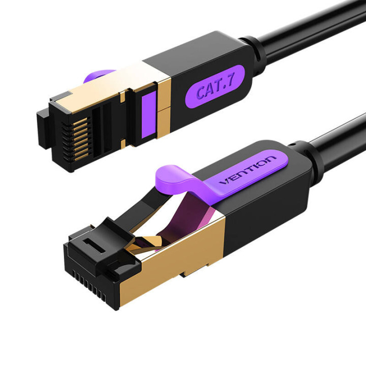 Verkkokaapeli CAT7 SFTP Vention ICDBF RJ45 Ethernet 10Gbps 1m musta