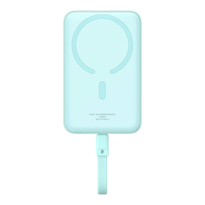 Powerbank Baseus Magnetic Mini 10000mAh, USB-C 30W MagSafe (zils)