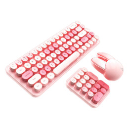 MOFII belaidė klaviatūra + skaitmeninė klaviatūra + pelė 3in1 2.4G (rožinė)
