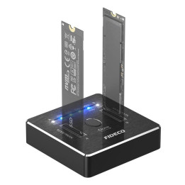 FIDECO M2288 M.2 NVMe / SATA 20 Gbps SSD prijungimo / klonavimo stotis (USB 3.2, UASP, TRIM)