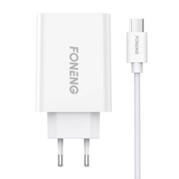 Greitas įkroviklis Foneng 1x USB EU43 10.5W + USB Micro laidas