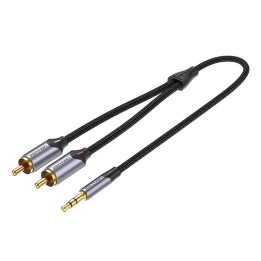 Kabeļa audio 2xRCA līdz 3,5 mm Vention BCNBD 0,5 m (pelēks)