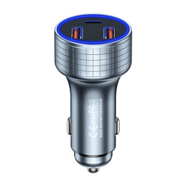 Automobilinis įkroviklis 2x USB, USB-C Remax RCC327, 83W (susitepimas)
