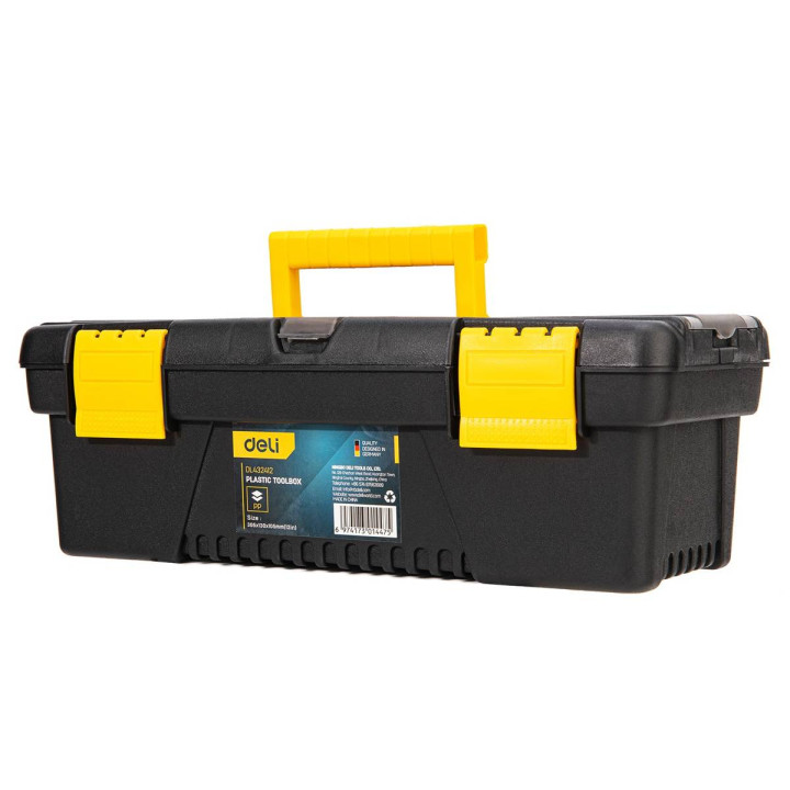 Plastmasas instrumentu kaste Deli Tools EDL432412, 12 collas (dzeltens)