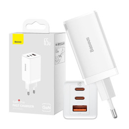 Baseus GaN5 Pro 2xUSB-C + USB, 65 W (väike)