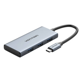 USB-C - HDMI, 3x USB 3.0, SD, TF Hub Vention TOOHB 0,15 m harmaa