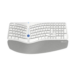 „Delux GM901D BT+2.4G“ ergonominė belaidė klaviatūra (balta) (QWERTY)