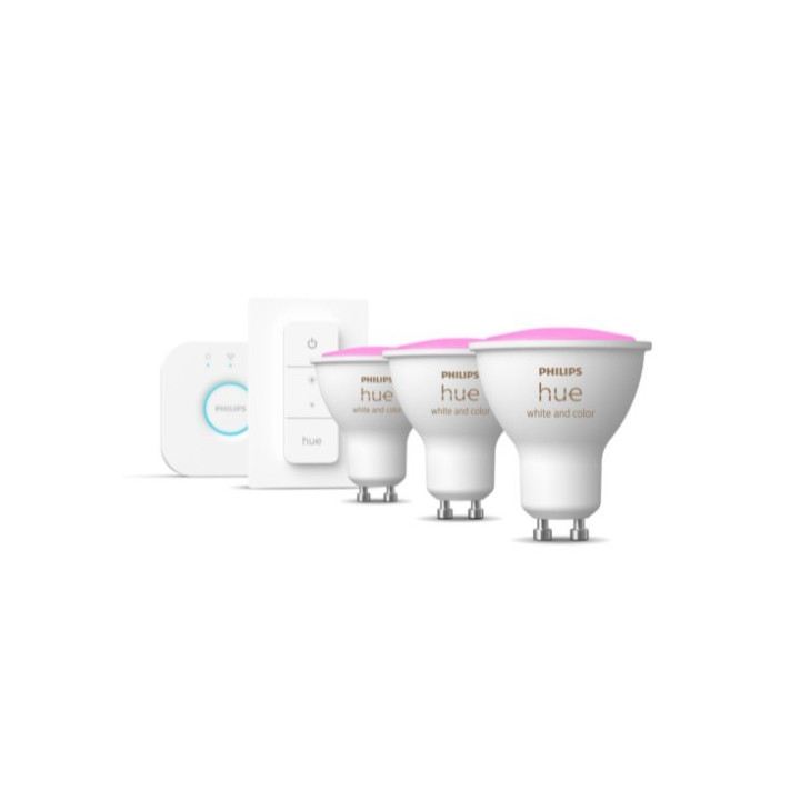 Philips Hue мостик + 3x GU10 RGBW 5,7W BT + переключатель
