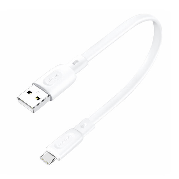 USB-A — USB-C kabelis Foneng X107 3A, 0,25 m (balts)