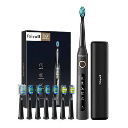 Звуковая зубная щетка с насадкой и чехлом FairyWill FW-507 Plus (Черный)