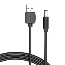 Кабель питания USB 2.0 to DC 5,5мм Barrel Jack 5V Vention CEYBD 0,5м (черный)