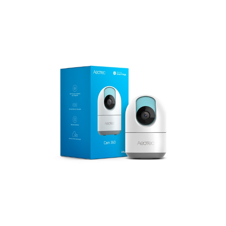 Aeotec Cam 360, älykäs Wi-Fi SmartThings -sovellus yhteensopiva kamera, PT (GP-AEOCAMEU)