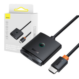 HDMI Switch Baseus 1 metrin kaapeliklusterilla musta