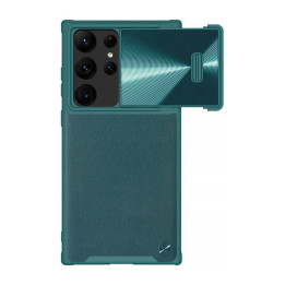Кожаный чехол Nillkin CamShield S для Samsung Galaxy S23 Ultra (ярко-зеленый)