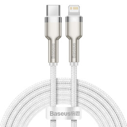 USB-C kabelis priekš Lightning Baseus Cafule, PD, 20 W, 2 m (balts)