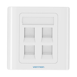 4-portu Keystone sienas plāksne 86 tipa ventilācija IFCW0 Balta