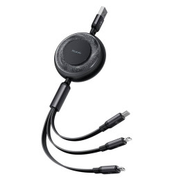 3-in-1 USB-C uz USB-C / Lightning / Micro USB kabelis, Mcdodo CA-3730, 1,2 m (melns)