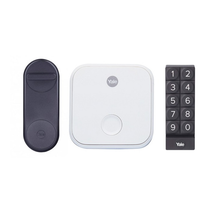 Yale Linus® Smart Lock (juoda) + tiltas + klaviatūra