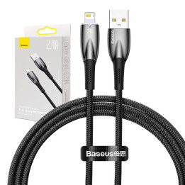USB-kaapeli Lightning Baseus Glimmer -sarjalle, 2.4A, 1m (musta)