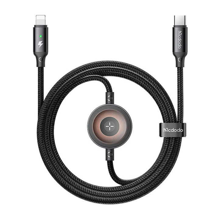Mcdodo CA-5680 2-in-1 USB-C-Lightning-kaapeli + Apple Watch -laturi, 36 W, 1,5 m