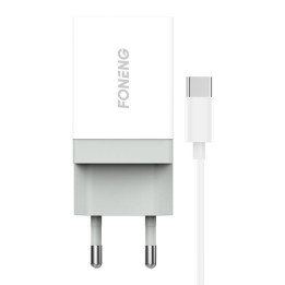Greitas įkroviklis Foneng 1x USB K210 10.5W + USB Type C laidas 1m