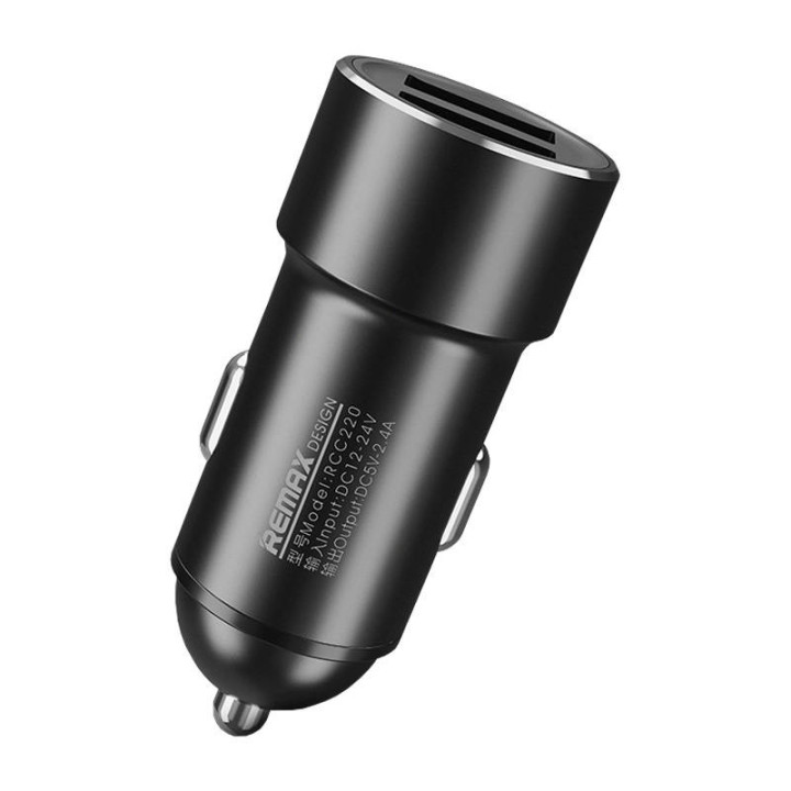 Автомобильное зарядное устройство 2x USB, Remax RCC220, 2,4А (черное)