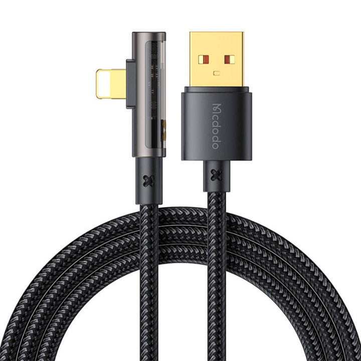 Кабель USB — призма молнии 90 градусов Mcdodo CA-3511, 1,8 м (черный)