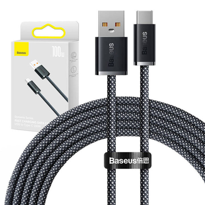 Laidas iš USB į USB-C Baseus Dynamic Series, 100 W, 2 m (juodas)