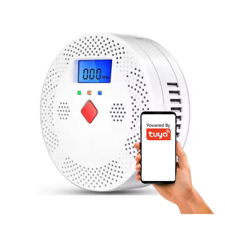 Hiilimonoksidi CO-ilmaisin anturi 2x AA paristot 70dB hälytys WiFi TUYA